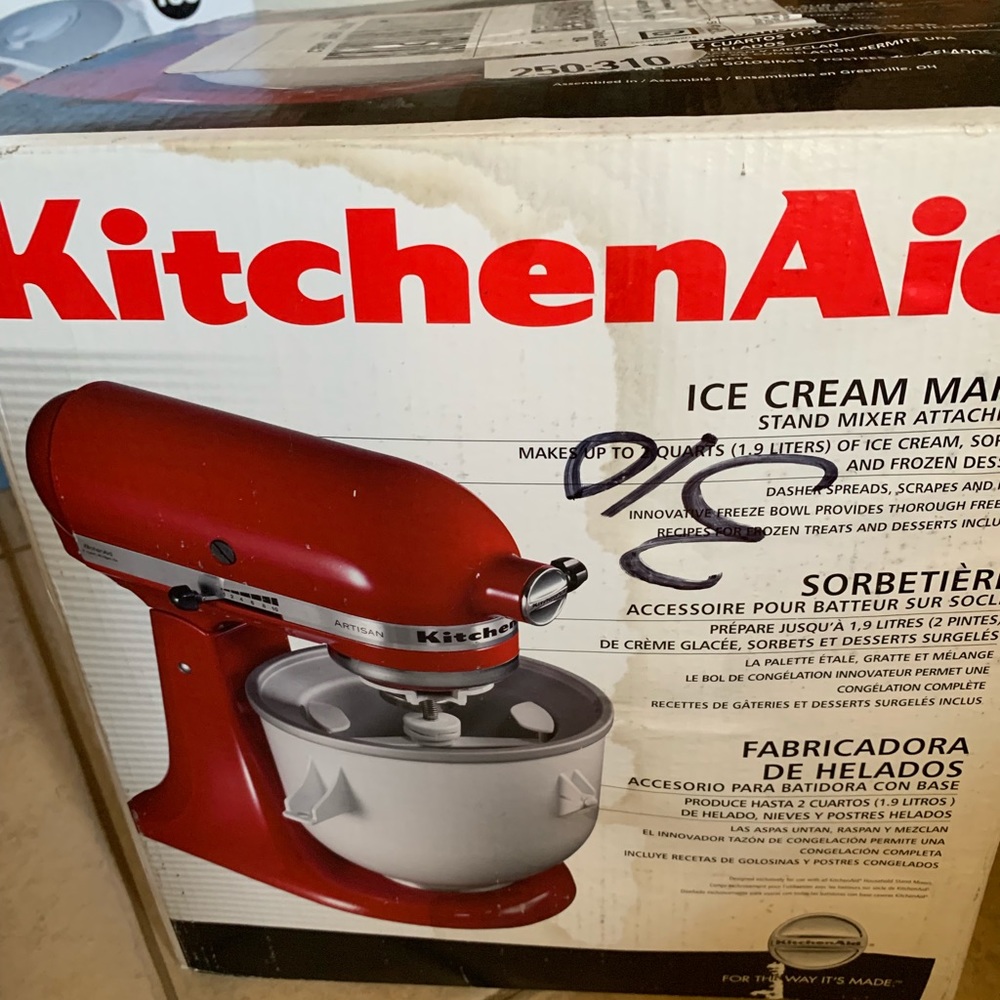 Kitchen aid ice cream maker attachment